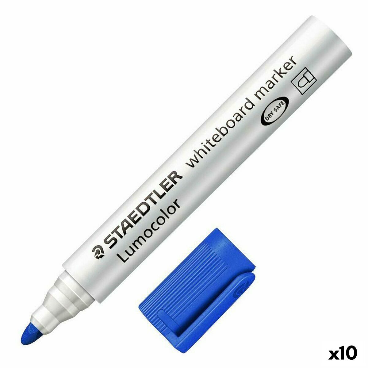 Tuschpennor Staedtler Whiteboard Blå Vit (10 antal) (1 antal)