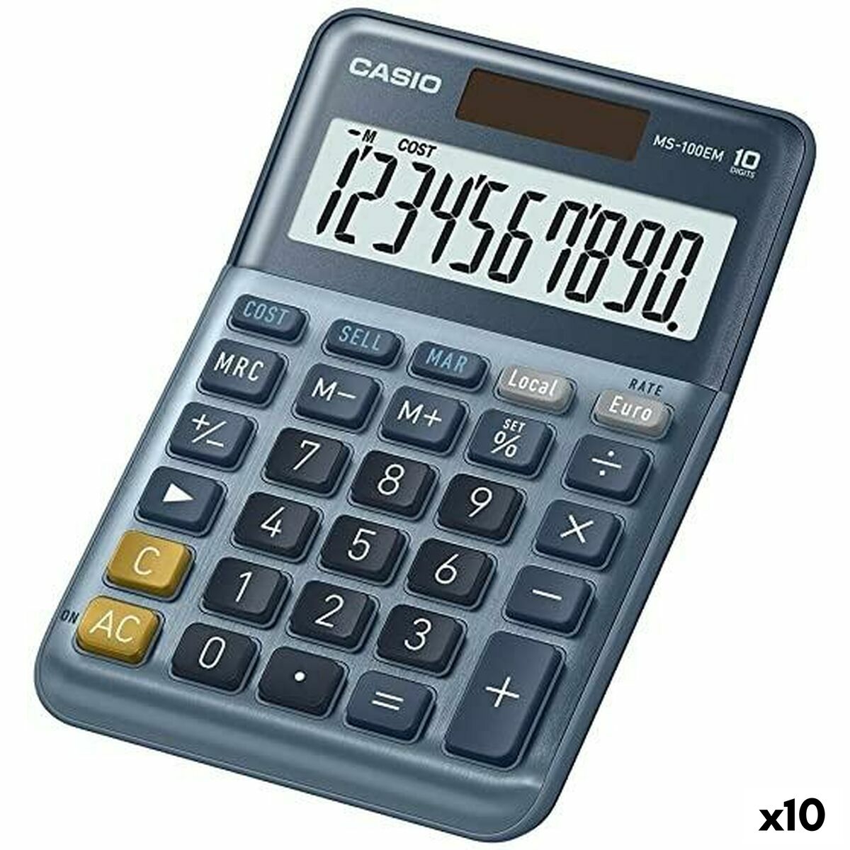 Kalkylator Casio MS-100EM Blå (10 antal)