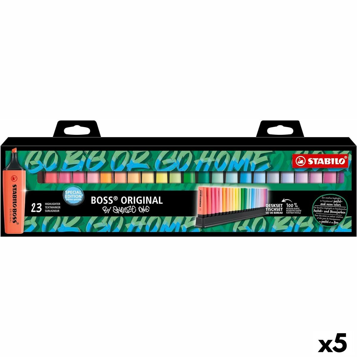 Fluorescerande markörsuppsättning Stabilo Boss Snooze Multicolour (5 antal)