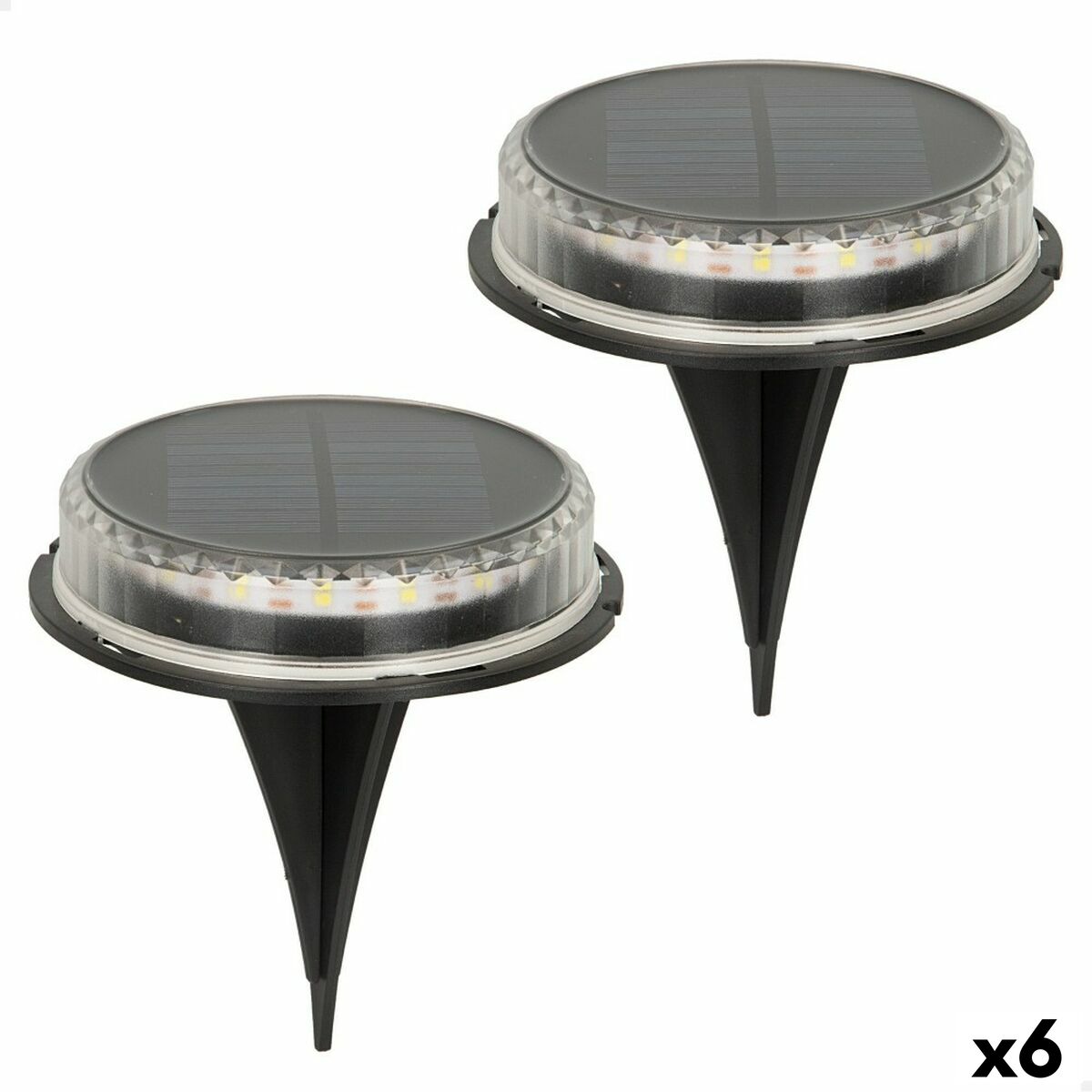 Uppsättning med solcellsstav Aktive 2 Delar Plast 12 x 13,5 x 12 cm (6 antal)