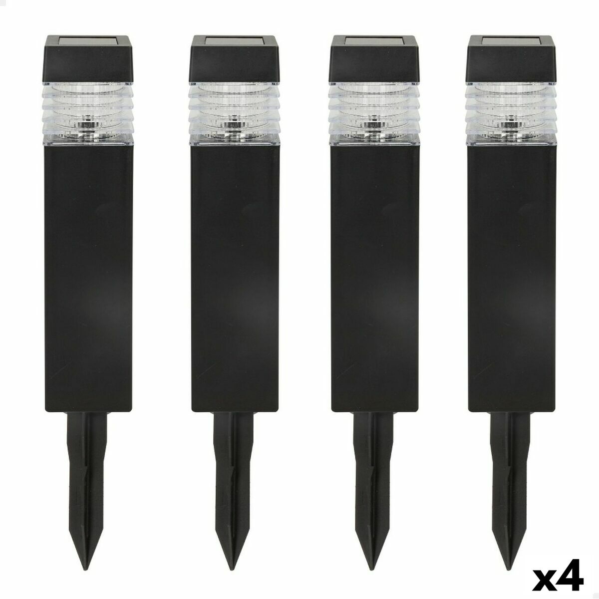 Uppsättning med solcellsstav Aktive 4 Delar Plast 6 x 39,5 x 6 cm (4 antal)