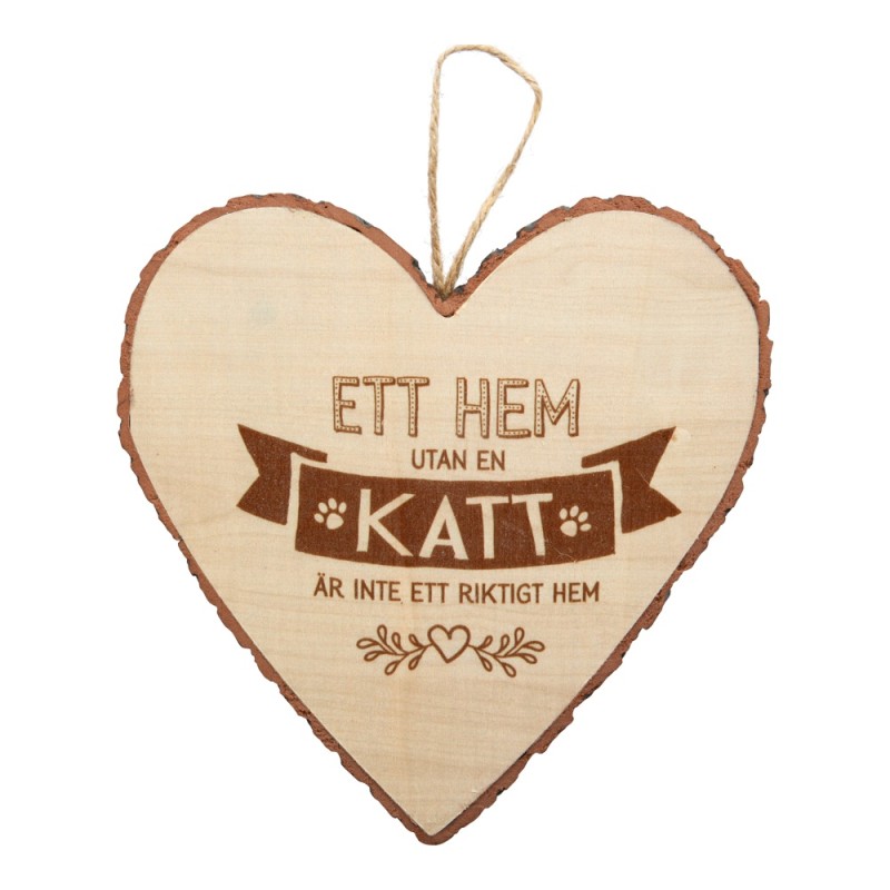 Hjärta Trä Katt wooden heart