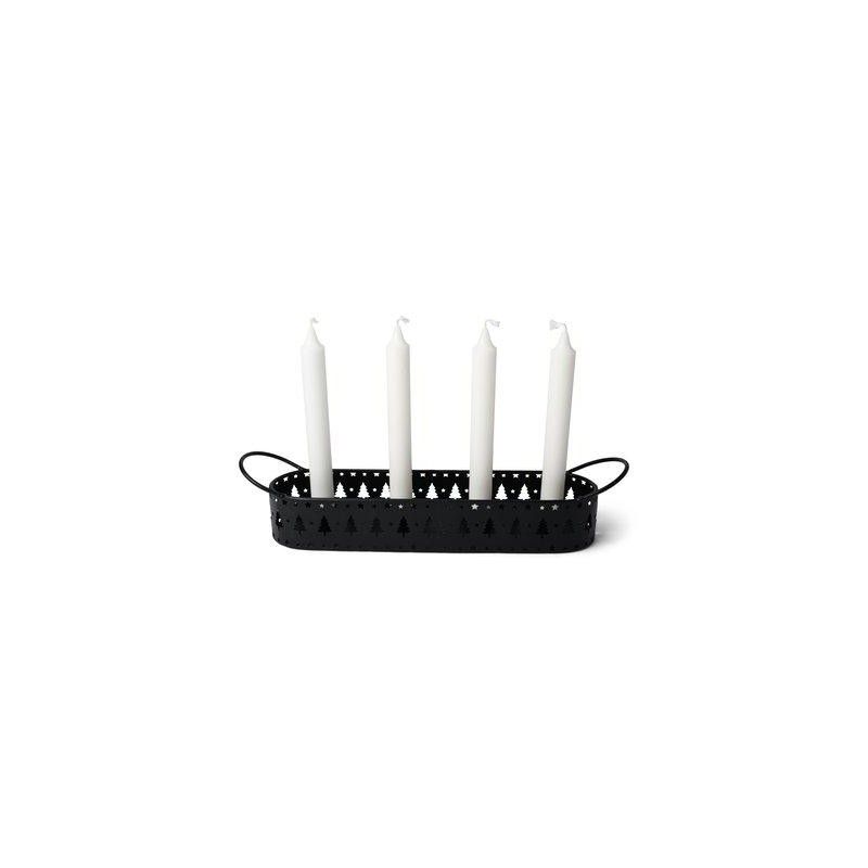 Adventsljusstake Svart Metall 36 cm