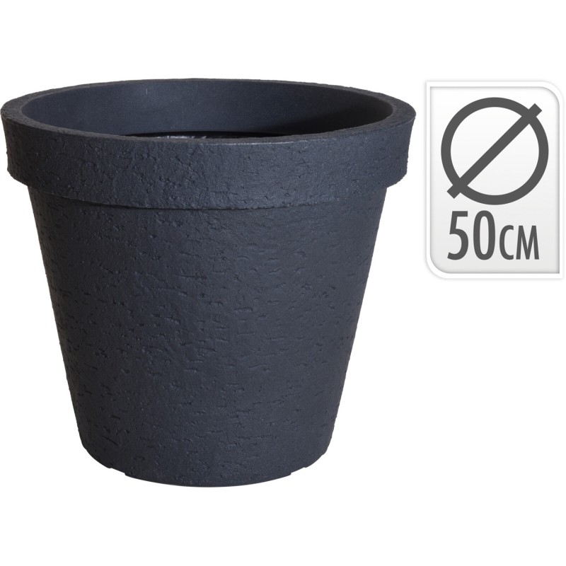 Kruka Svartgrå Plast D50 cm