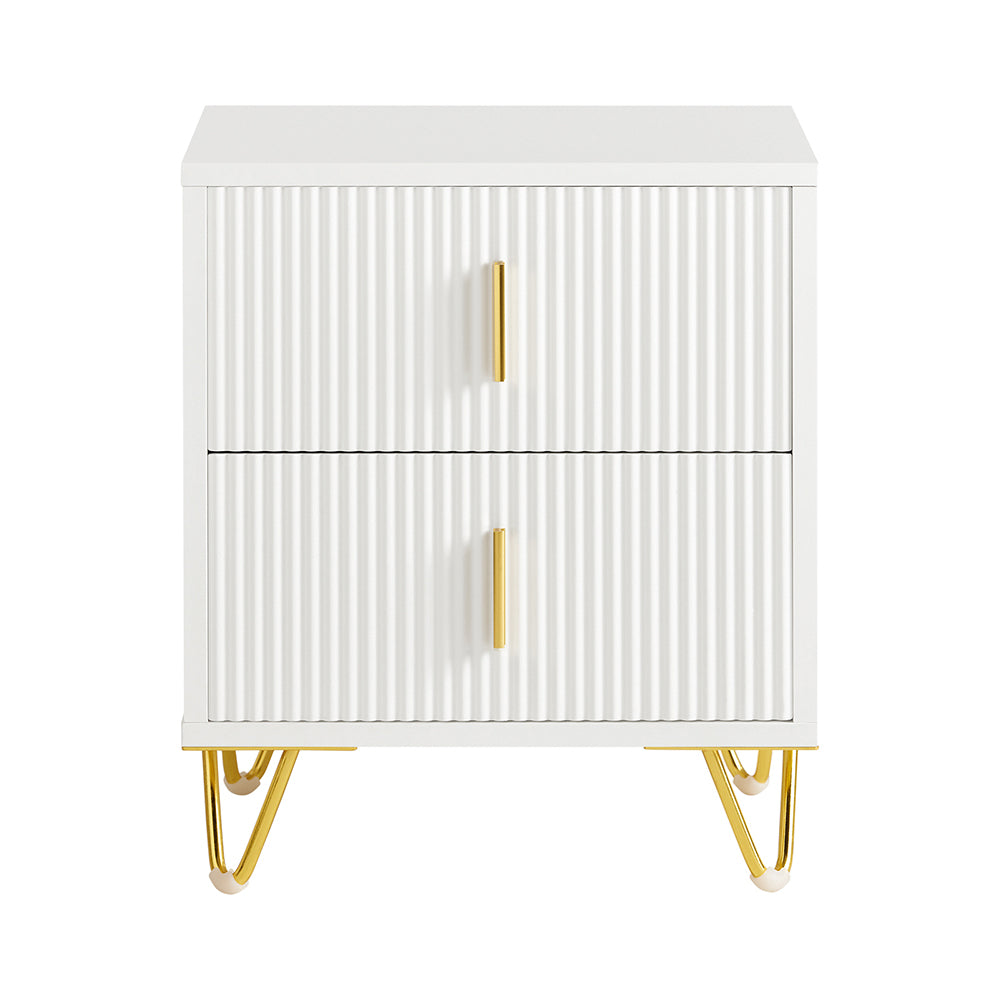 Nattduksbord med 2 lådor Soffbord Sidobord Sängbord FBT115-W