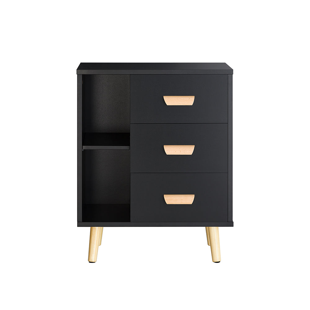 Nattduksbord med 3 lådor Soffbord Sidobord Sängbord FBT95-SCH