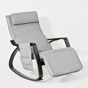 Gungstol med förvaring, Loungestol, Testad för 150 kg, grå och brun, FST20-HG