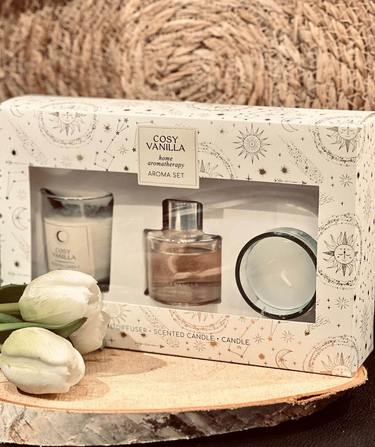 Aromaset Doftoljor Doftljus Doftpinnar Rose & Oud Wood