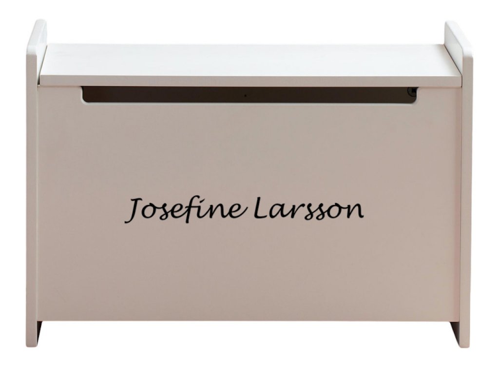 Förvaringskista med namn - vit