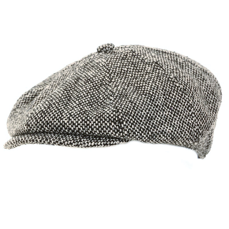 Gråmönstrad Newsboy keps - Hawkins Country