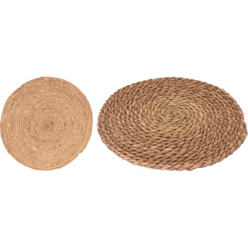 Underlägg Rund flätad beige 38 cm
