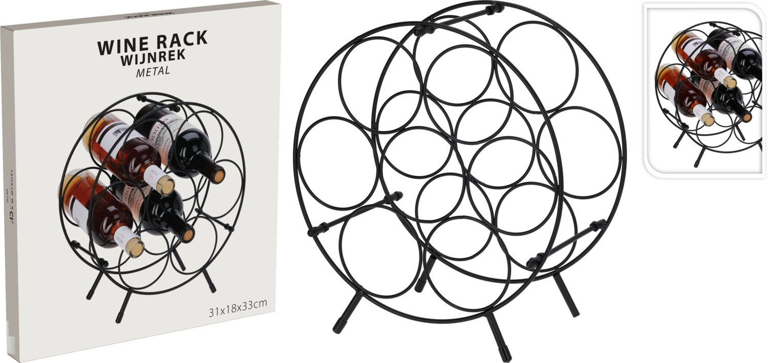 Vinställ Metall Svart 7 flaskor