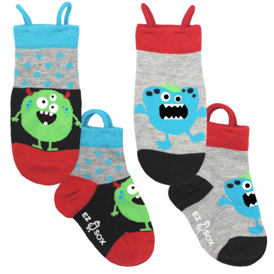 Ezsox barnstrumpor - Monster 2-pack (31-34)
