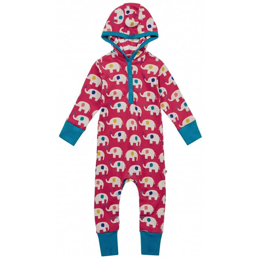 Onepiece med huva - Elefant nyfödd-6mån