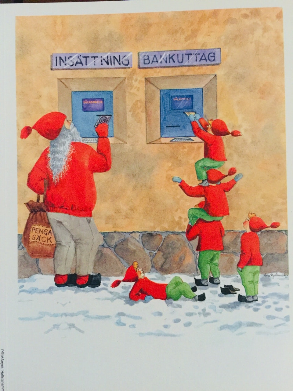 Skämtsamt julkort dubbla - 12st