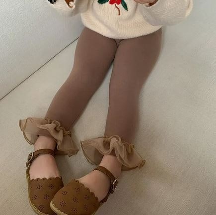 Leggings Belle med volang - Brun 12mån-6år