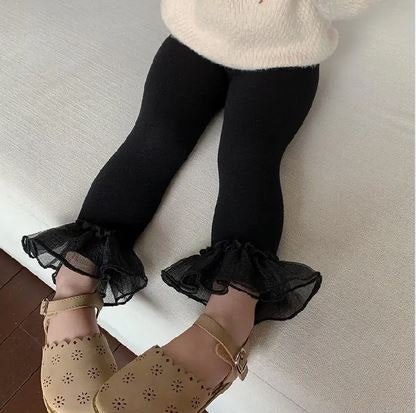 Leggings Belle med volang - Svart 12mån-6år