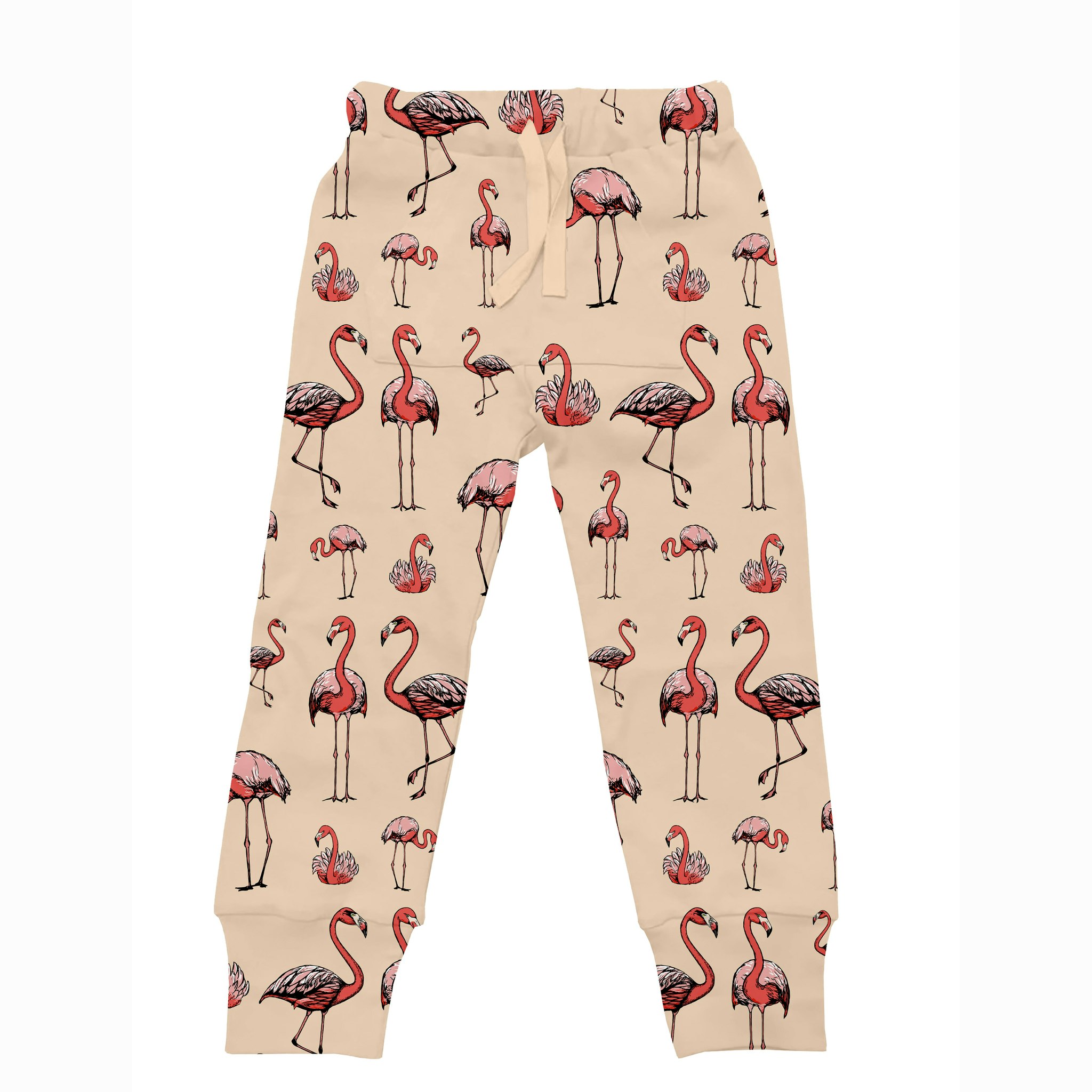 Tunna mjukisbyxor - Flamingo 1-8år