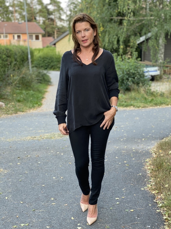 Lyxig Unique blus svart