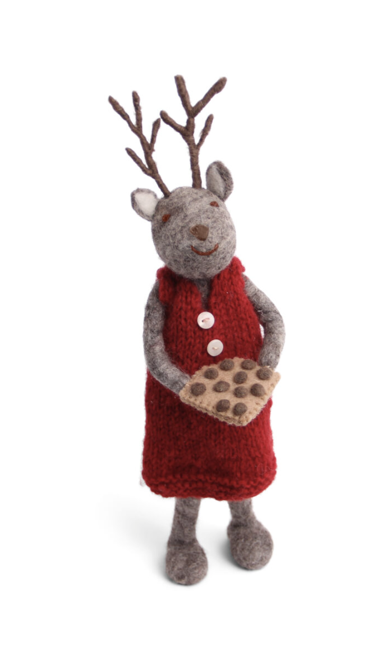Big Grey Girly Deer with Baking Tray