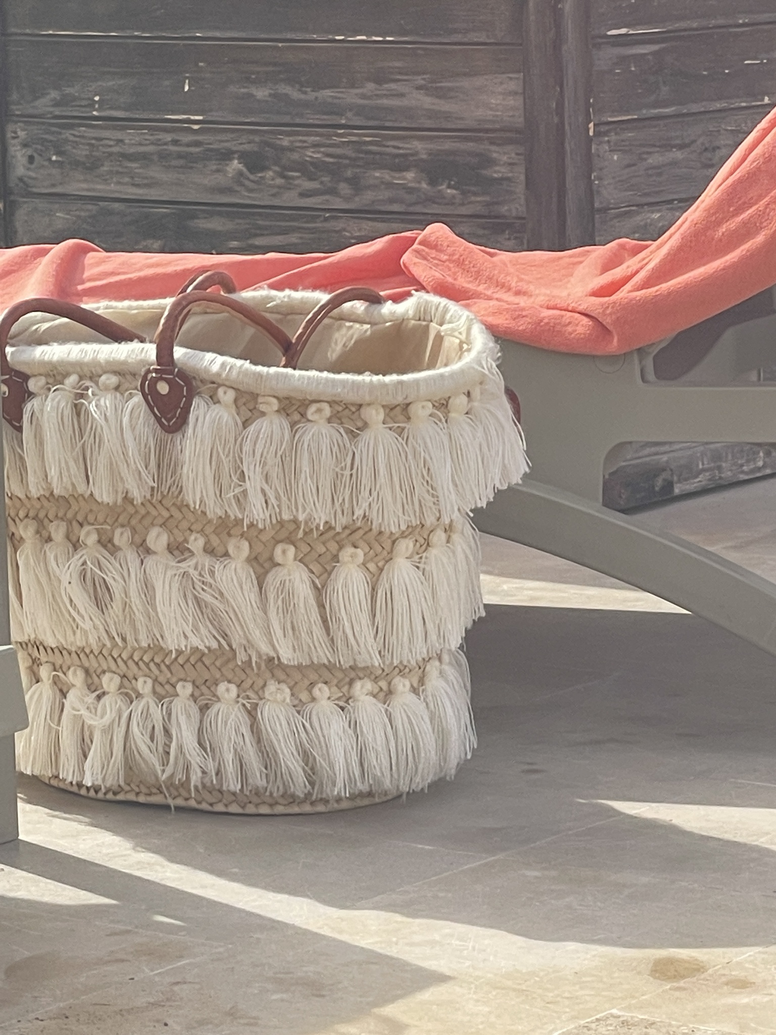 Boho korg strandväska