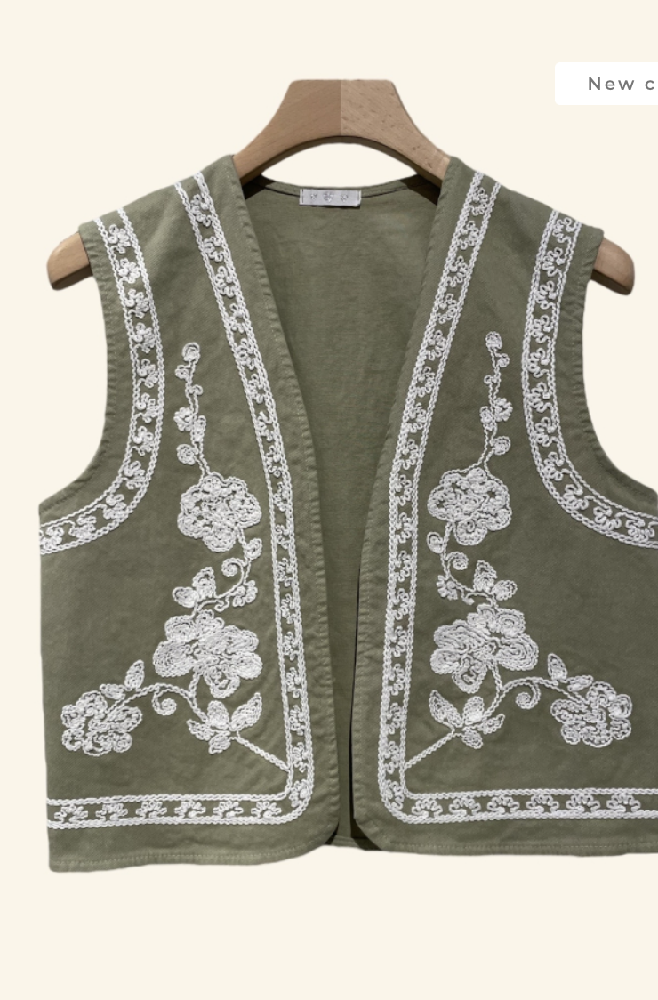 Sleeveless flower vest Boho