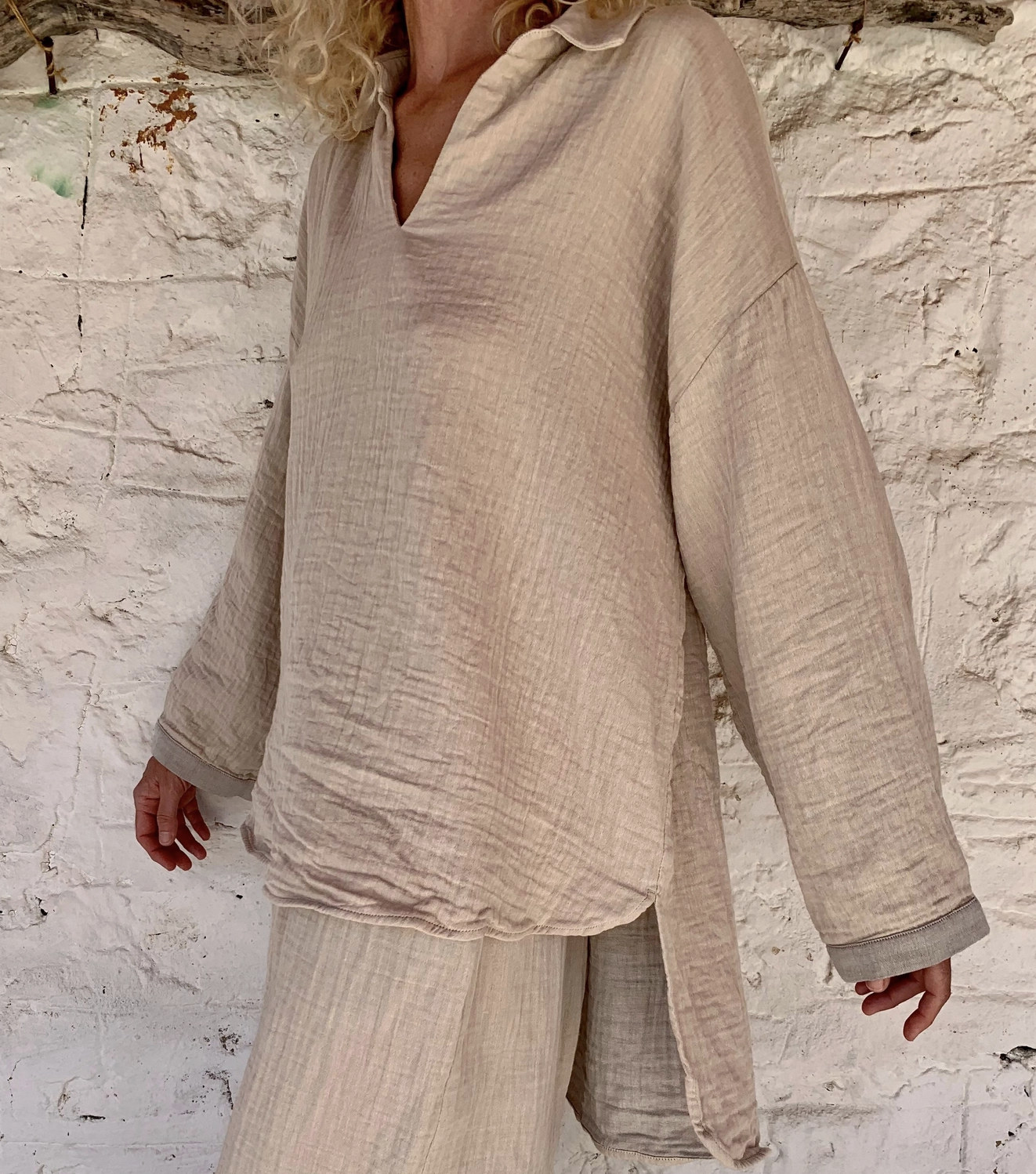 Muslin Tunic taupe grå