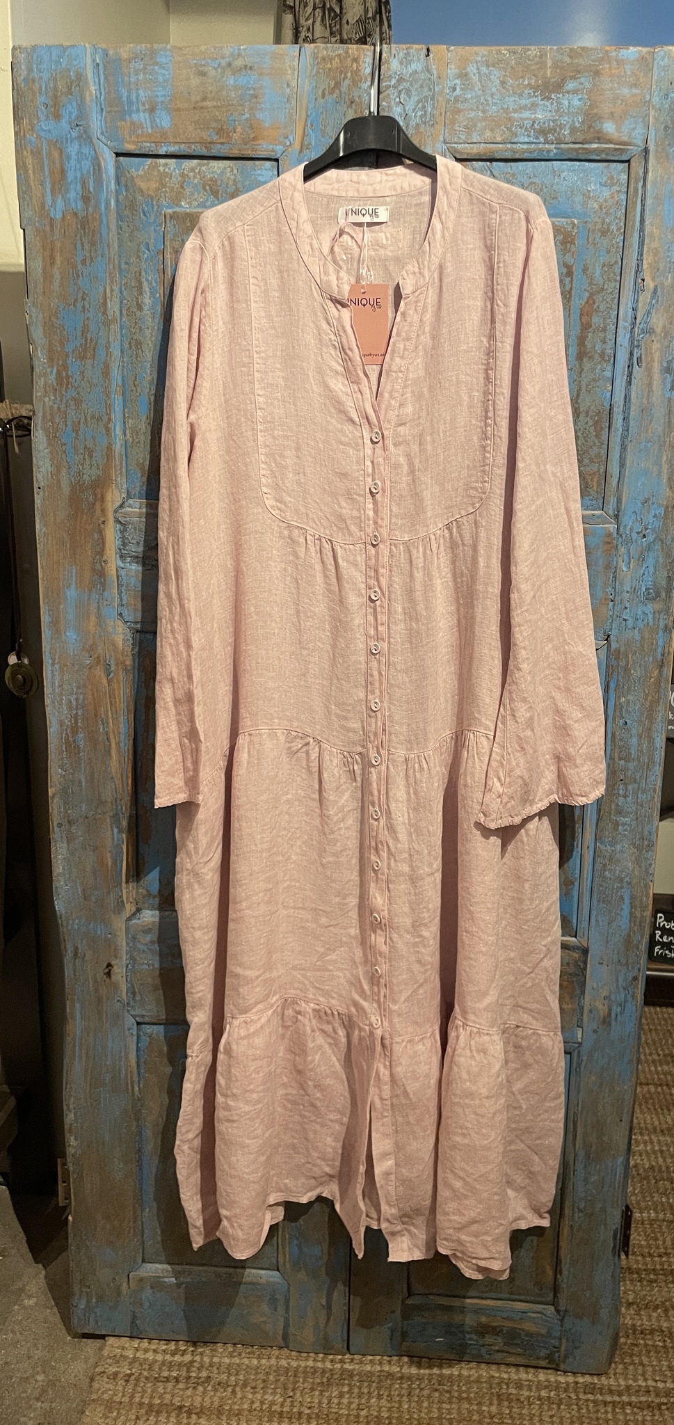 Maxiklänning free spirit med knappar light rose