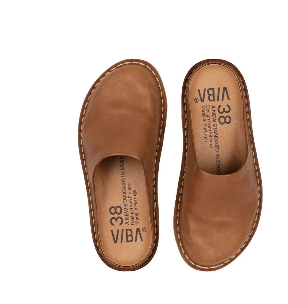 Viba toffla ROMA Läder Cognac Brun
