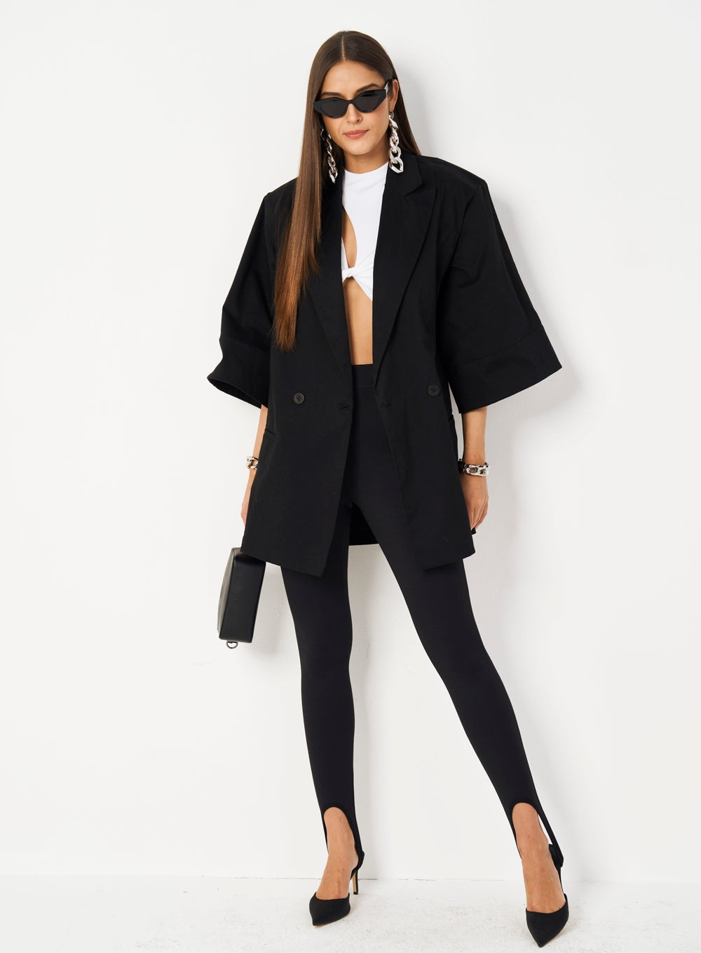 Tailored Oversized Blazer in Black