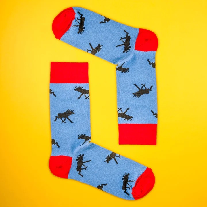 Strumpor Älg Blå stl 36-40