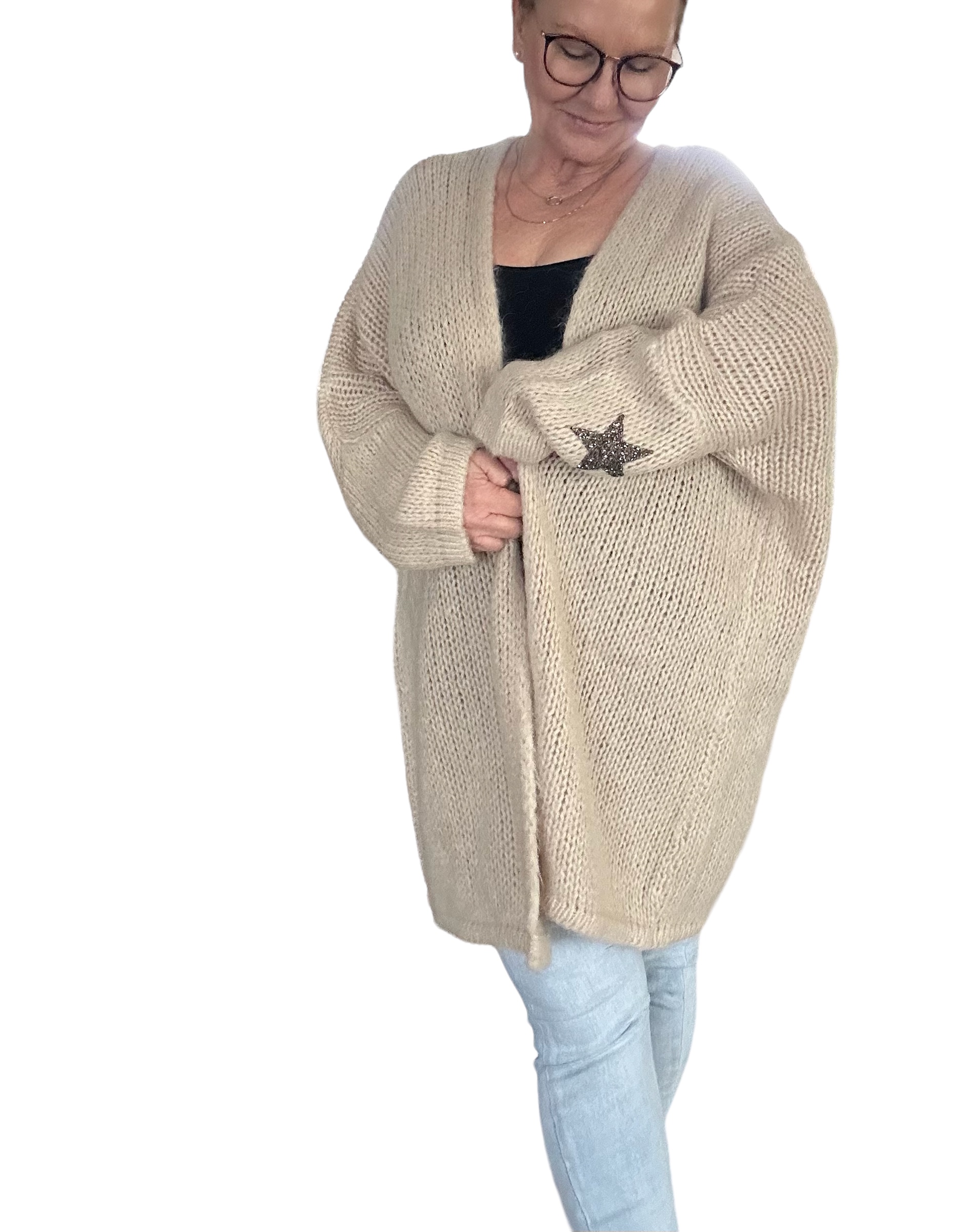 Cardigan beige stjärna