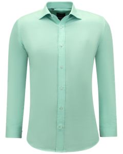 Oxford Långärmad Skjorta För Män - Grön