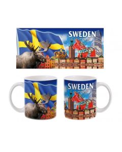 Mugg Souvenir Sverige Dalahäst Älg