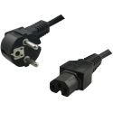 Apparatkabel 90° - C15 Rak Svart 2m