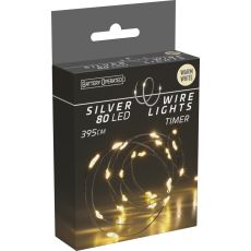 LED-slinga Silvertråd 395 cm Timer