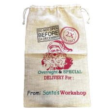 Julklappssäck Tomte Jute 100cm stor