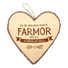 Hjärta Trä Farmor wooden heart