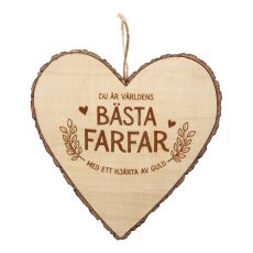 Hjärta Trä Farfar wooden heart
