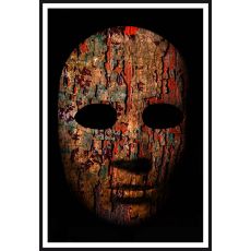 extured mask with cracked rough wood painted surface 70x100 399 Poster (ej med ram)