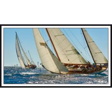 Sailing yacht race 30x80 599 Tavla med ram (vit)
