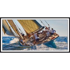 Sailing yacht race. Yachtsmen is fighting to win the regatta 70x100 995 Tavla med ram (svart)