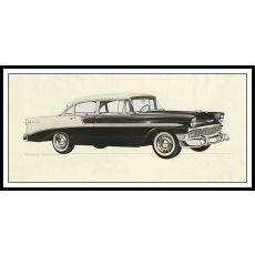 Chevrolet Bel-Air,1956 50x70 699 Tavla med ram (vit)