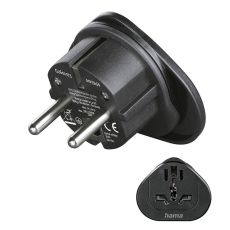 Reseadapter Typ E/F Universal Världen-EU Svart