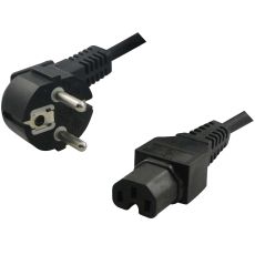 Apparatkabel 90° - C15 Rak Svart 2m