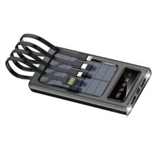 Aerbes Powerbank med Solceller - 10.000 mAh - Svart