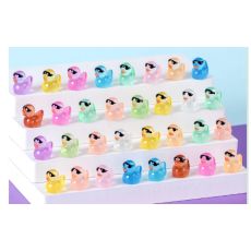 Nyhet 100 st Tiny Ducks Luminous med glasögon Set Dekoration Realistisk Form Hållbar Harts Förtjusande ankor för jul födelsedagsfest Barnens dag