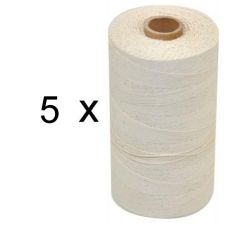 Hobby365 - 5 st. rullar Extra stark Bomulls Mattvarp 12/6 Oblekt 500 gr / rulle