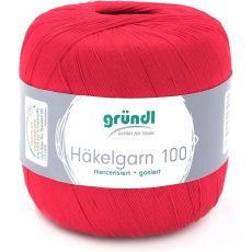 Gründl - Häkelgarn 100 - Virkgarn på 100 grams nystan - Röd