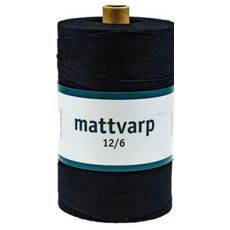 Extra stark Mattvarp 12/6 Svart - 500 gr / rulle - 100% ekologisk bomullsmattvarp